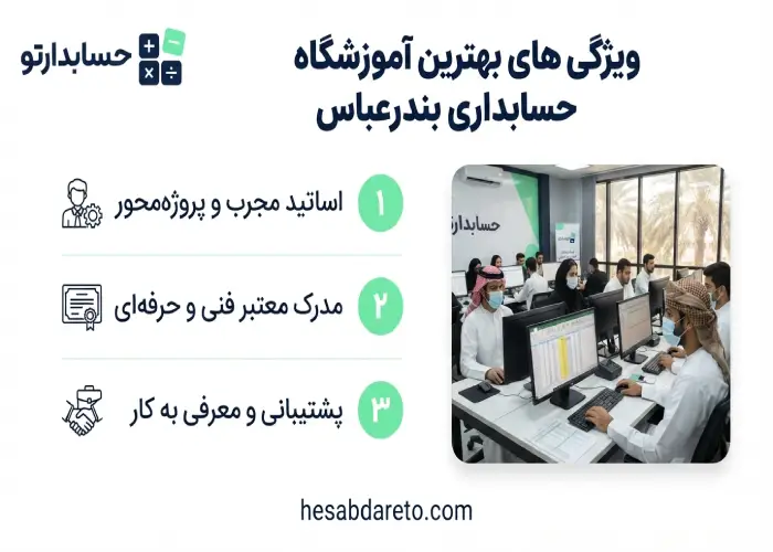 ویژگی های بهترین آموزشگاه حسابداری بندرعباس